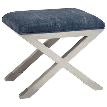 Accent Bench with Denim Suede Seat